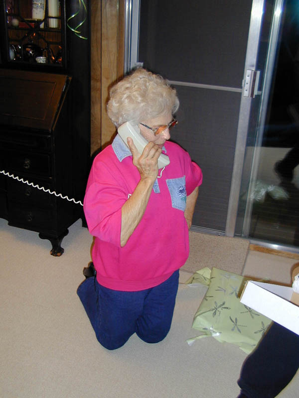 Edith on the phone
